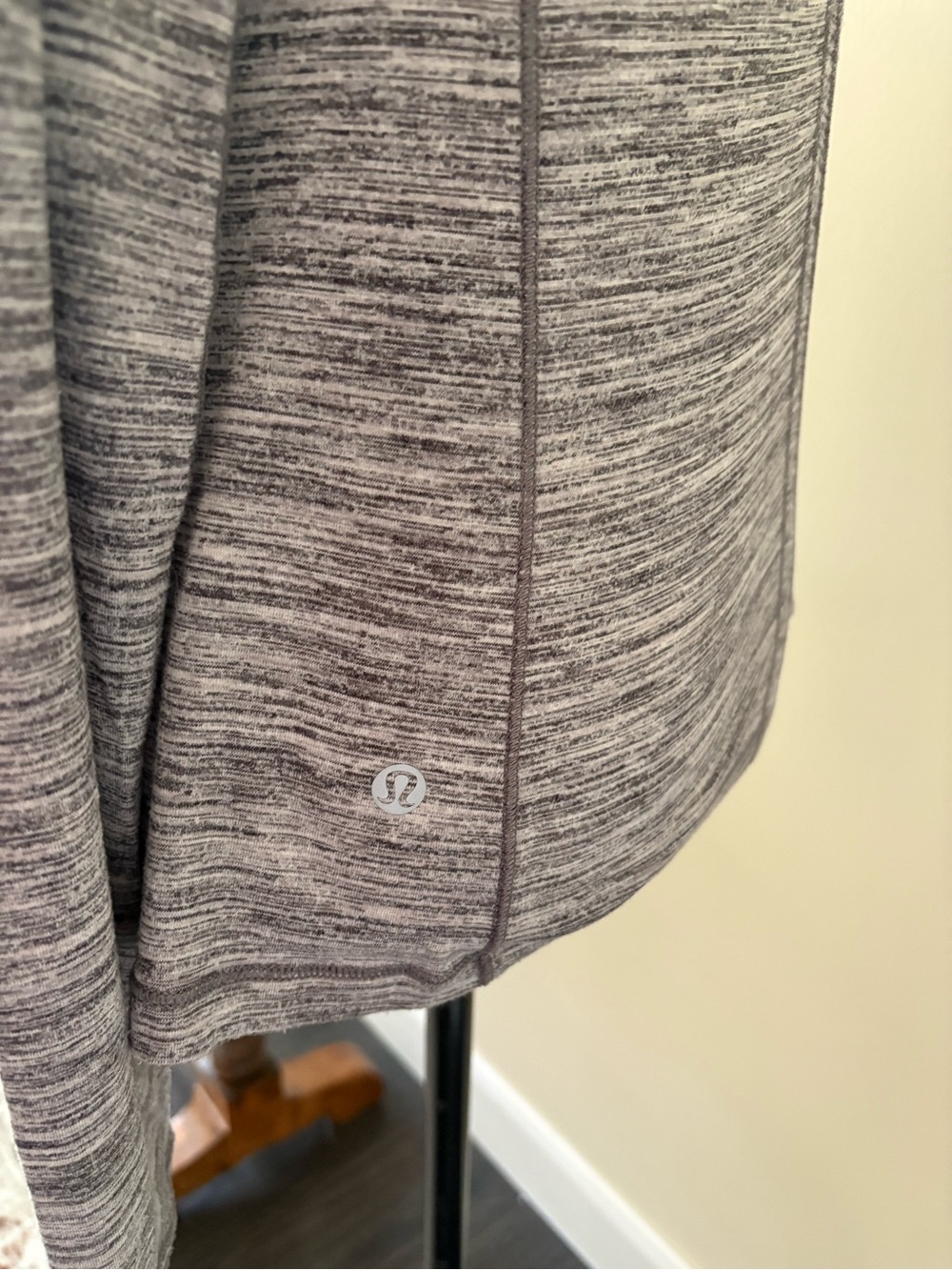lululemon athletica Heathered Gray Long-Sleeve Scoop Neck Top - Picture 3 of 5